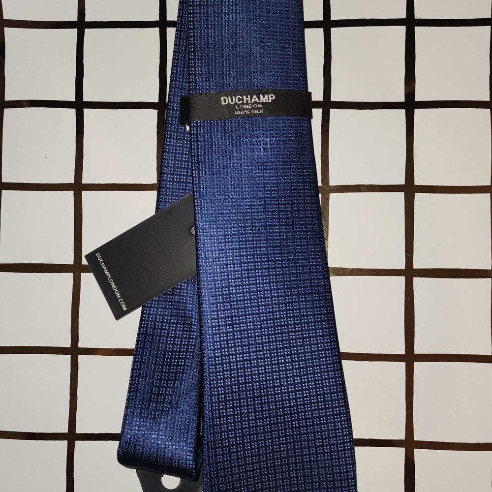 Duchamp Navy Textured Tie